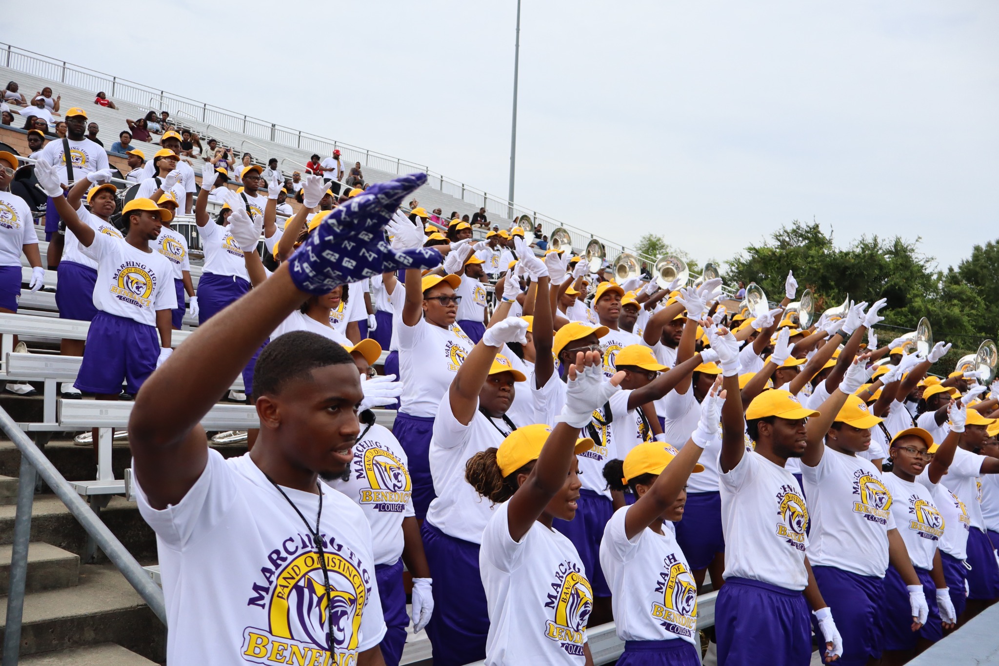 Marching band in the stands
