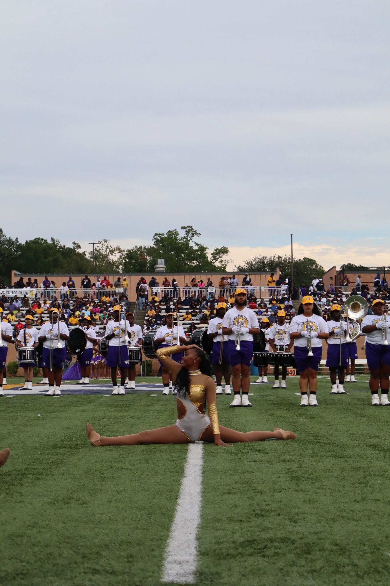 Dancer performing on the field